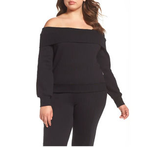 Good American Sweats The Cold Shoulder Sweatshirt